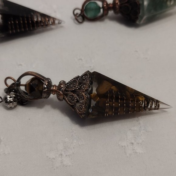 Tiger's Eye Chip Crystal Pendulum - Picture 3 of 6